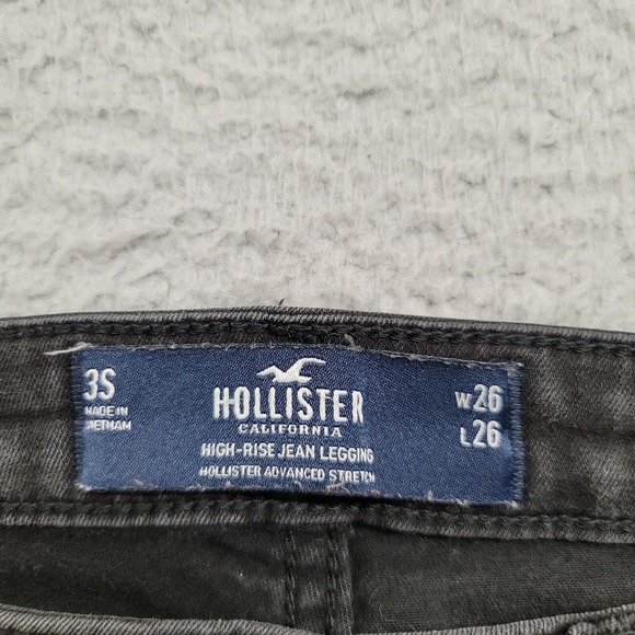 Hollister Jeans Womens 3S Black Leggings Mid Rise Casual Pockets City Hipster - Picture 8 of 11